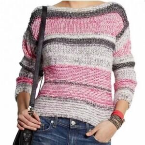 Etoile Isabel Marant Pit Striped Bateau Sweater in Fuchsia size 38 S SW